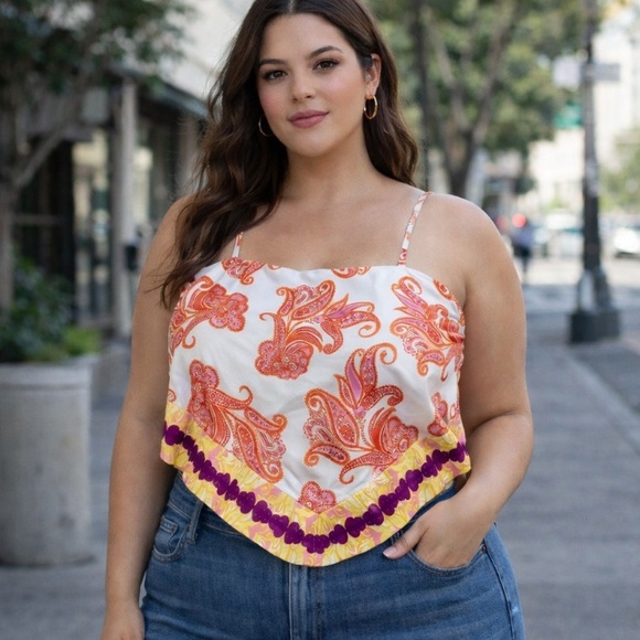 Eloquii Tops - New! Eloquii paisley bandana crop Top 54173